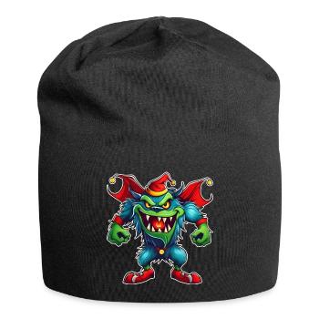 Ugly Christmas Monster with Santa Hat - Jersey Beanie - black - Front