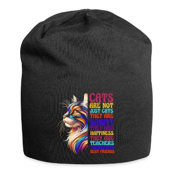 Cats Are Friends Cat Mom Cat Friend Kitten - Jersey Beanie - black - Front