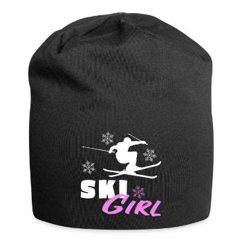 Ski Fille Fille Skieur Ski Piste Montagne - Bonnet en jersey - noir - Devant