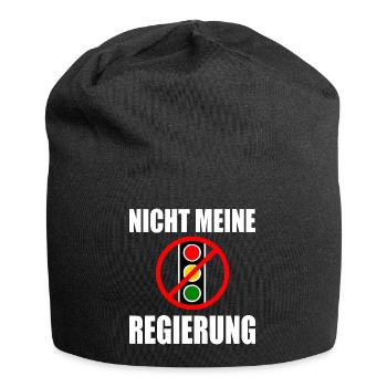 Nicht meine regierung - Jersey-Beanie - Schwarz - Vorne