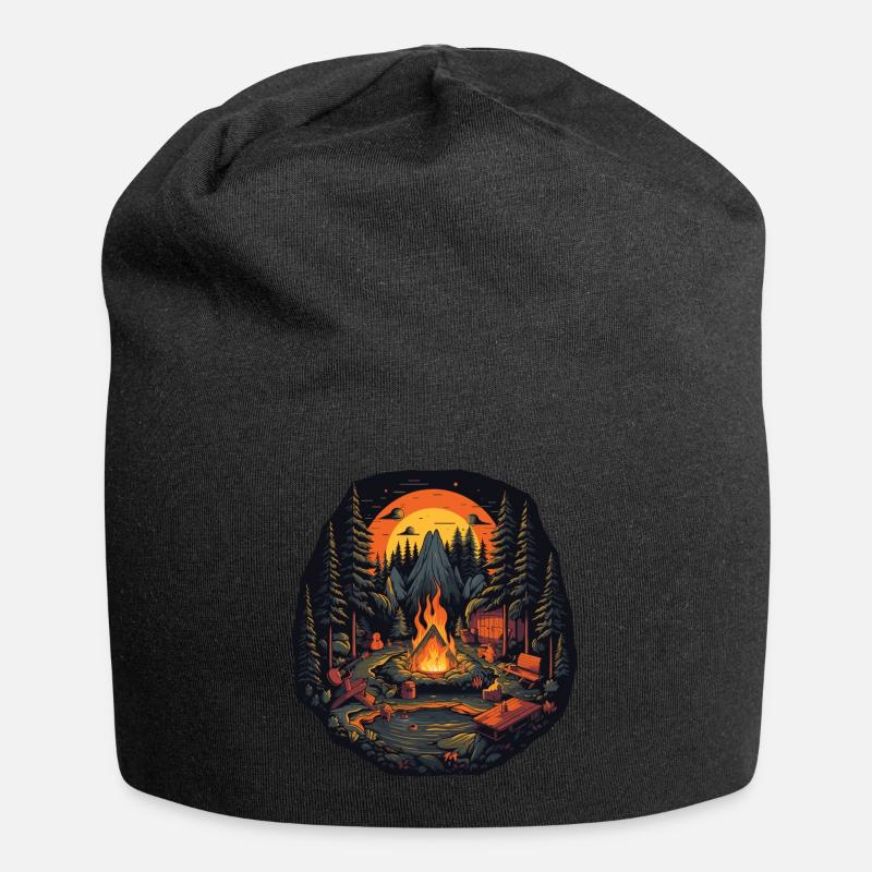 Cozy Campfire - Jersey-Beanie - Schwarz