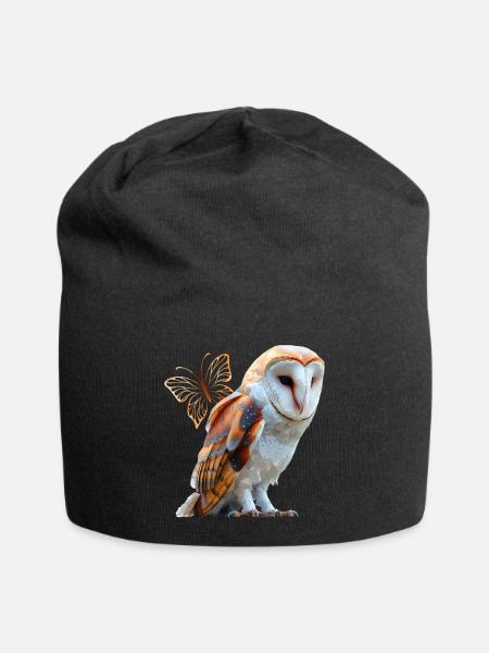 Chouette effraie - Bonnet en jersey - noir
