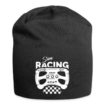 sim racing gamer Formel Lenkrad Zielflagge Logo - Jersey-Beanie - Schwarz - Vorne