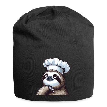 Süßes Faultier als Chefkoch - Jersey-Beanie - Schwarz - Vorne