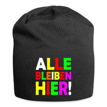 Alle bleiben hier - Jersey-Beanie - Schwarz - Vorne