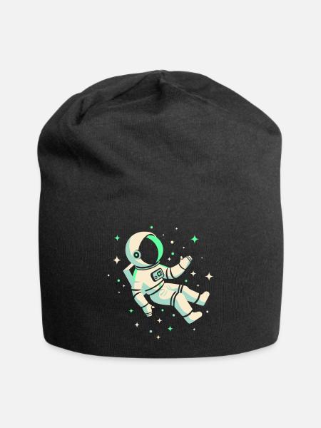 Astronaut - Jersey-Beanie - Schwarz