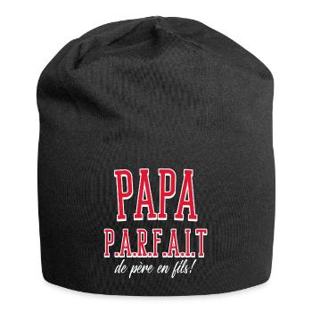 Papa parfait de père en fils - Bonnet en jersey - noir - Devant