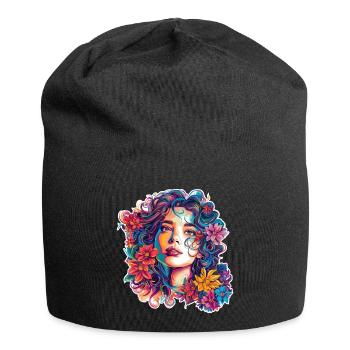 Summer Blossom Dreams No. 3 - Jersey Beanie - black - Front