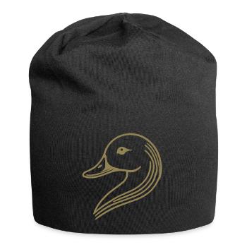 Tête de silhouette de cygne de canard minimaliste - Bonnet en jersey - noir - Devant