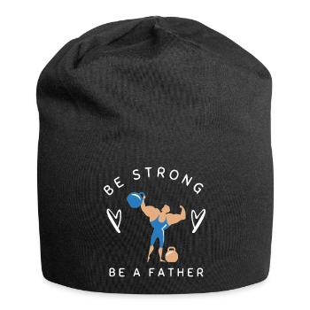 BE STRONG BE A FATHER - Jersey Beanie - black - Front