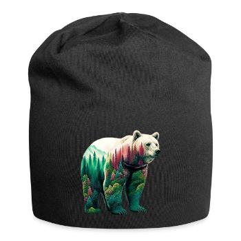 Bär - Jersey-Beanie - Schwarz - Vorne