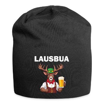 Lausbua Lederhose Hirsch Tracht Trachten Ersatz - Jersey-Beanie - Schwarz - Vorne