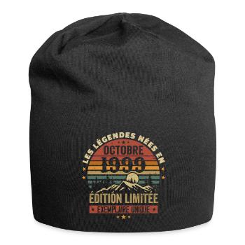 Geboren im Oktober 1999 | Genial seit Oktober 1999 - Jersey-Beanie - Schwarz - Vorne