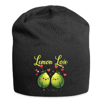 Niedliche Zitrone Früchte mit Liebe - Jersey-Beanie - Schwarz - Vorne
