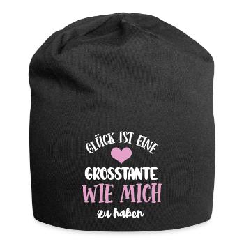 Glück Ist Eine Grosstante Wie Mich Zu Haben Tante - Jersey-Beanie - Schwarz - Vorne
