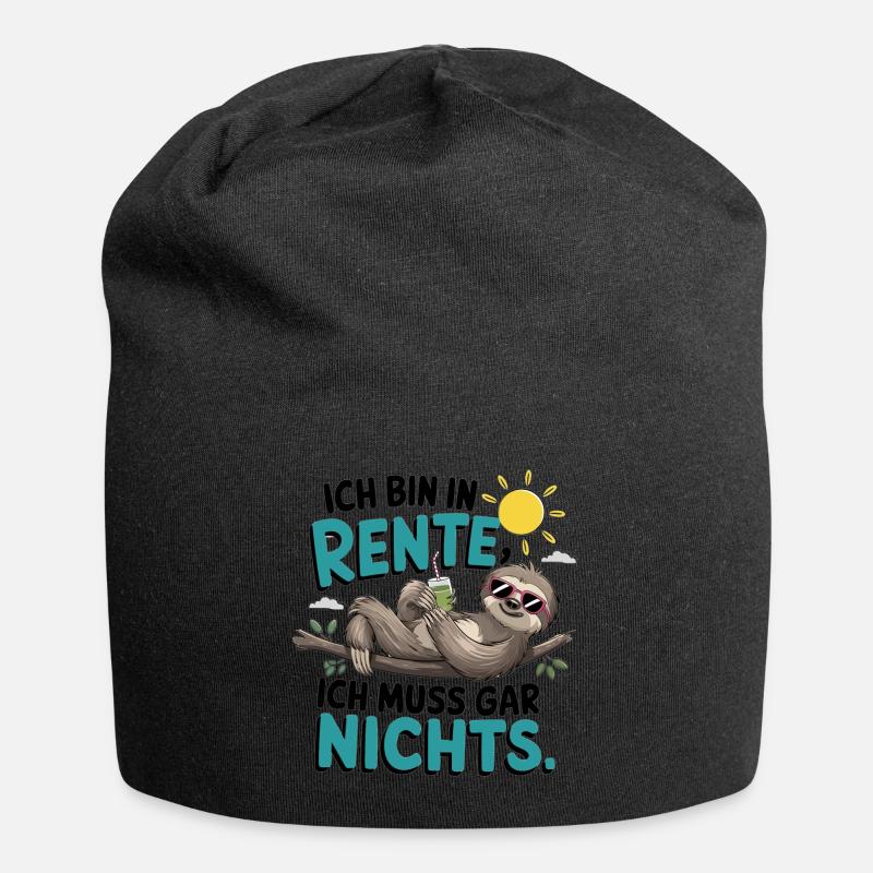 Ich Bin In Rente, Ich Muss Gar Nichts - Jersey-Beanie - Schwarz