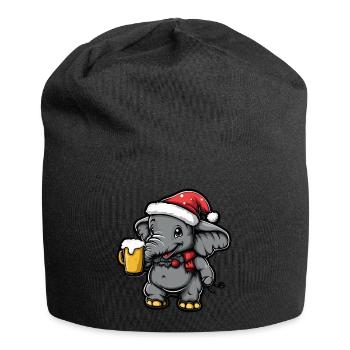 Mammut Weihnachten Bier Lustig - Jersey-Beanie - Schwarz - Vorne