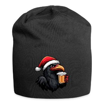 Harpie oiseau Noël bière drôle - Bonnet en jersey - noir - Devant