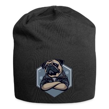 Chien carlin - Bonnet en jersey - noir - Devant