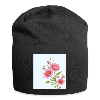 Flower - Jersey-Beanie - Schwarz - Vorne