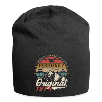 Cadeau 51e Anniversaire Nées En Février 1974 - Bonnet en jersey - noir - Devant