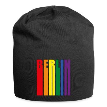 Berlin Regenbogen Pride Geschenk - Jersey-Beanie - Schwarz - Vorne