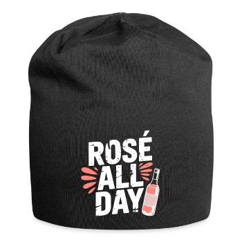 Rosé Toute la journée Vin rosé Toast Vin amusant - Bonnet en jersey - noir - Devant