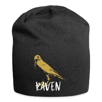 Illustration corbeau totem renaissance - Bonnet en jersey - noir - Devant
