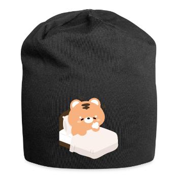 Tigre endormi et fatigué - Bonnet en jersey - noir - Devant