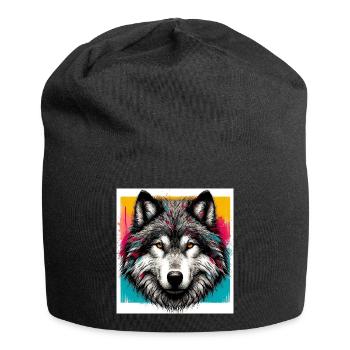 Wolf - Jersey Beanie - black - Front