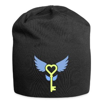 Clé du cœur | Symbole de l’amour et de la romance - Bonnet en jersey - noir - Devant