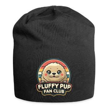 Harp Seal Seals Fluffy Pup Fan Club - Jersey Beanie - black - Front