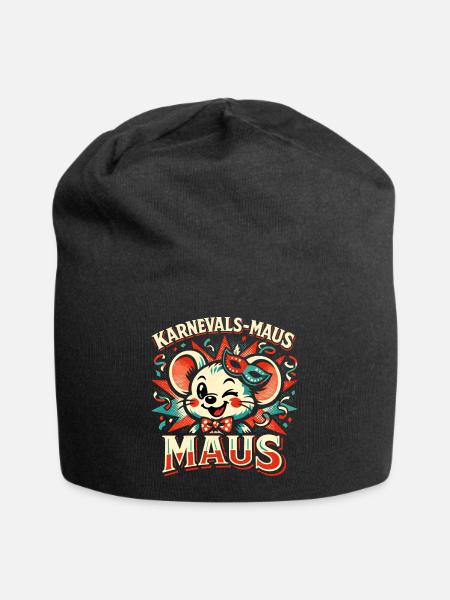 Karnevalsmaus Kostüm Damen Lustig Fasching - Jersey-Beanie - Schwarz