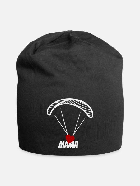 Paragliding Mama mit Herz - Jersey-Beanie - Schwarz