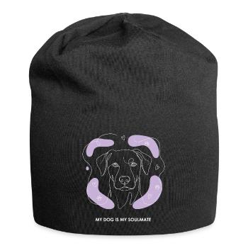 Dessin de lignes d’âmes sœurs de chien - Bonnet en jersey - noir - Devant