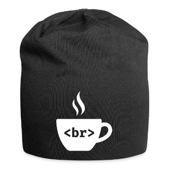 Pause café – Conception drôle de balise HTML - Bonnet en jersey - noir - Devant