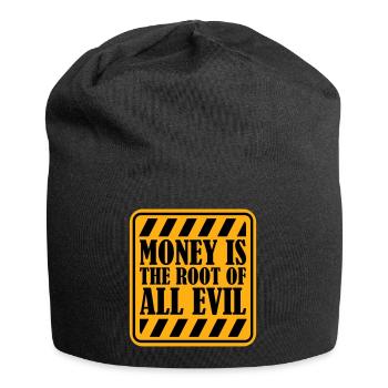 Money Root Evil Kapitalismus Gier Finanzen Reiche - Jersey-Beanie - Schwarz - Vorne