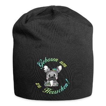 Papa Frenchie - Geboren um zu Herrschen - Jersey-Beanie - Schwarz - Vorne