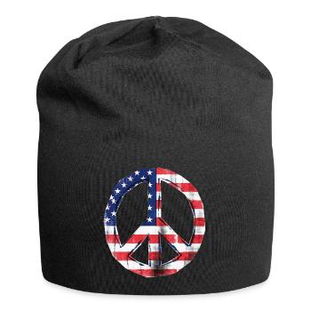 Drapeau de la paix des États-Unis - Bonnet en jersey - noir - Devant