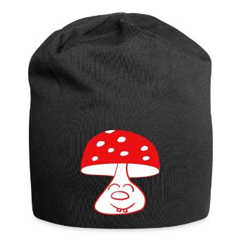 Pilz lustig witzig spaßig  - Jersey-Beanie - Schwarz - Vorne