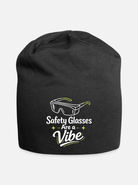 Schutzbrillen-Vibe | Labor Sicherheit - Jersey-Beanie - Schwarz