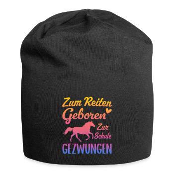 Born to ride Forced to go to school Horses - Jersey Beanie - black - Front