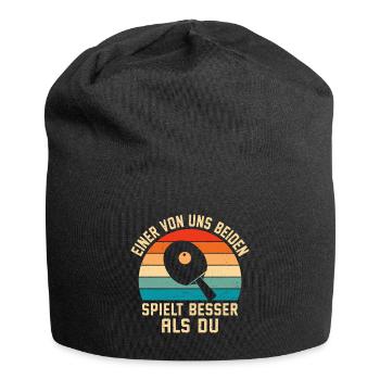 Lustig Tischtennis - Jersey-Beanie - Schwarz - Vorne