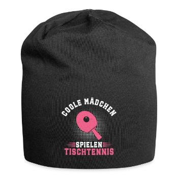 Coole Mädchen spielen Tischtennis  - Jersey-Beanie - Schwarz - Vorne