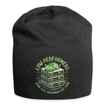 Low Performers Katze Server Pixel Art - Jersey-Beanie - Schwarz - Vorne