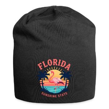 Flamingo Sonnenuntergang Florida - Jersey-Beanie - Schwarz - Vorne