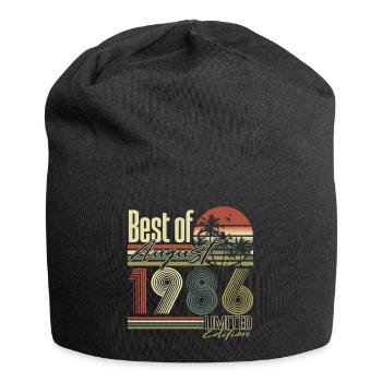 August 1986 Vintage Birthday Gift Retro - Jersey Beanie - black - Front