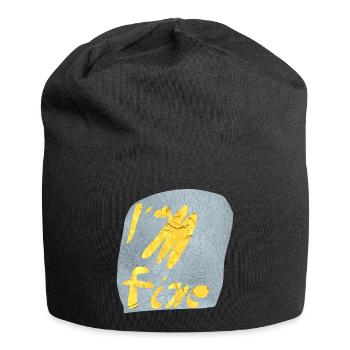 I'm Fine – Gold Foil Text Design - Jersey Beanie - black - Front