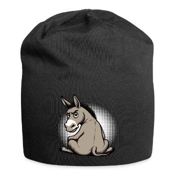 Esel Eselchen Eselhalter Muli Langohresel Muli - Jersey-Beanie - Schwarz - Vorne
