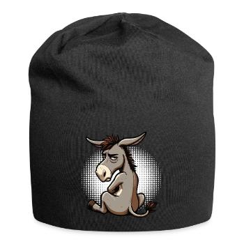Esel Eselchen Eselhalter Muli Langohresel Muli - Jersey-Beanie - Schwarz - Vorne